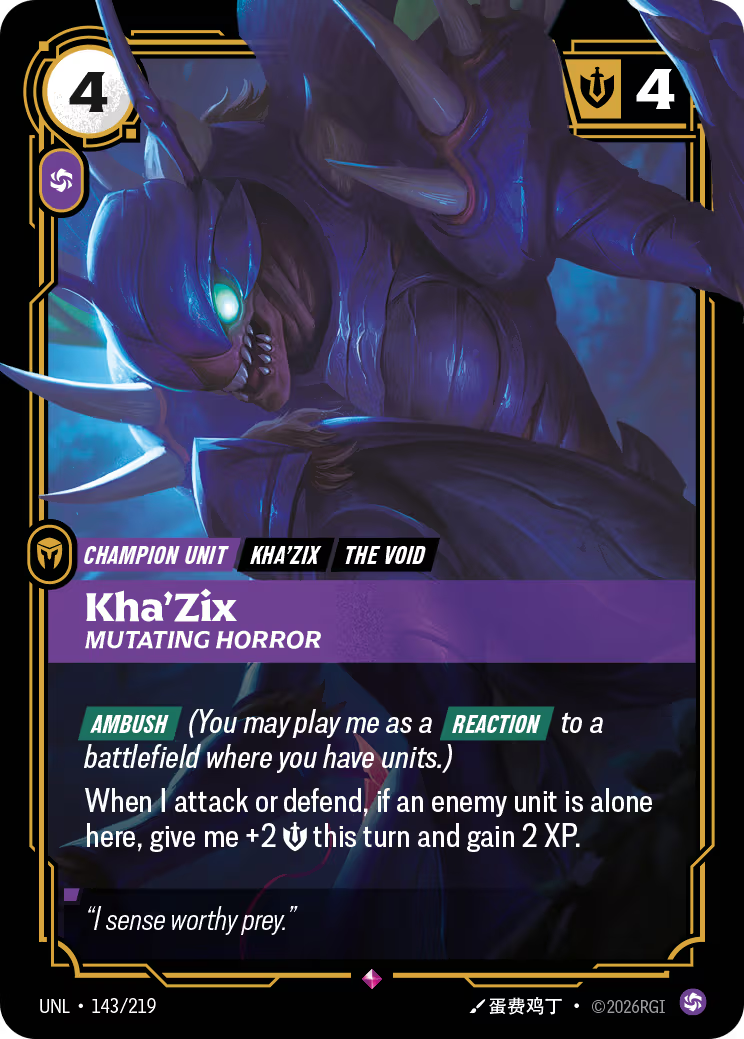 143/219 Kha'Zix, Mutating Horror - Rare - Unleashed