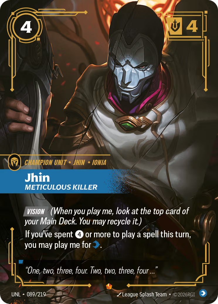 089/219 Jhin, Meticulous Killer - Epic - Unleashed