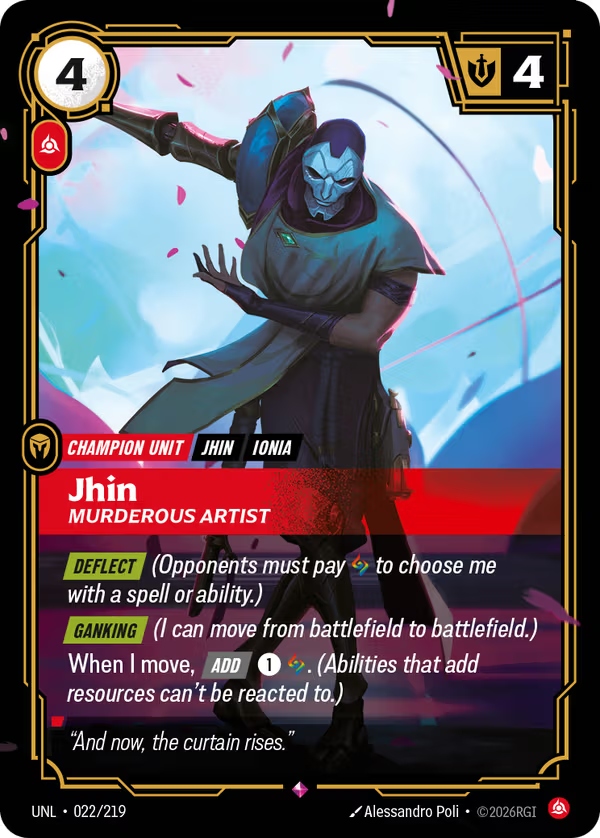 022/219 Jhin, Murderous Artist - Rare - Unleashed