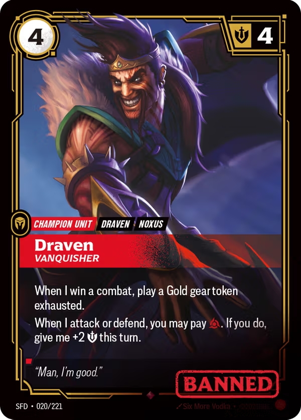 020/221 Draven, Vanquisher - Rare - Spiritforged