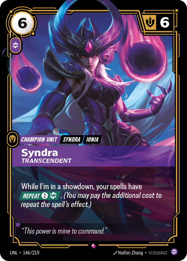 146/219 Syndra, Transcendent - Rare - Unleashed