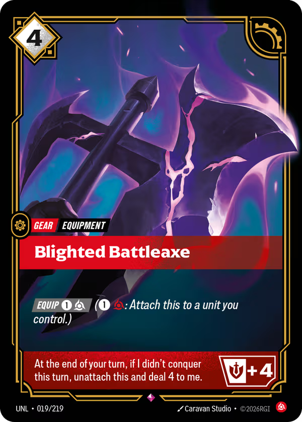 019/219 Blighted Battleaxe - Rare - Unleashed