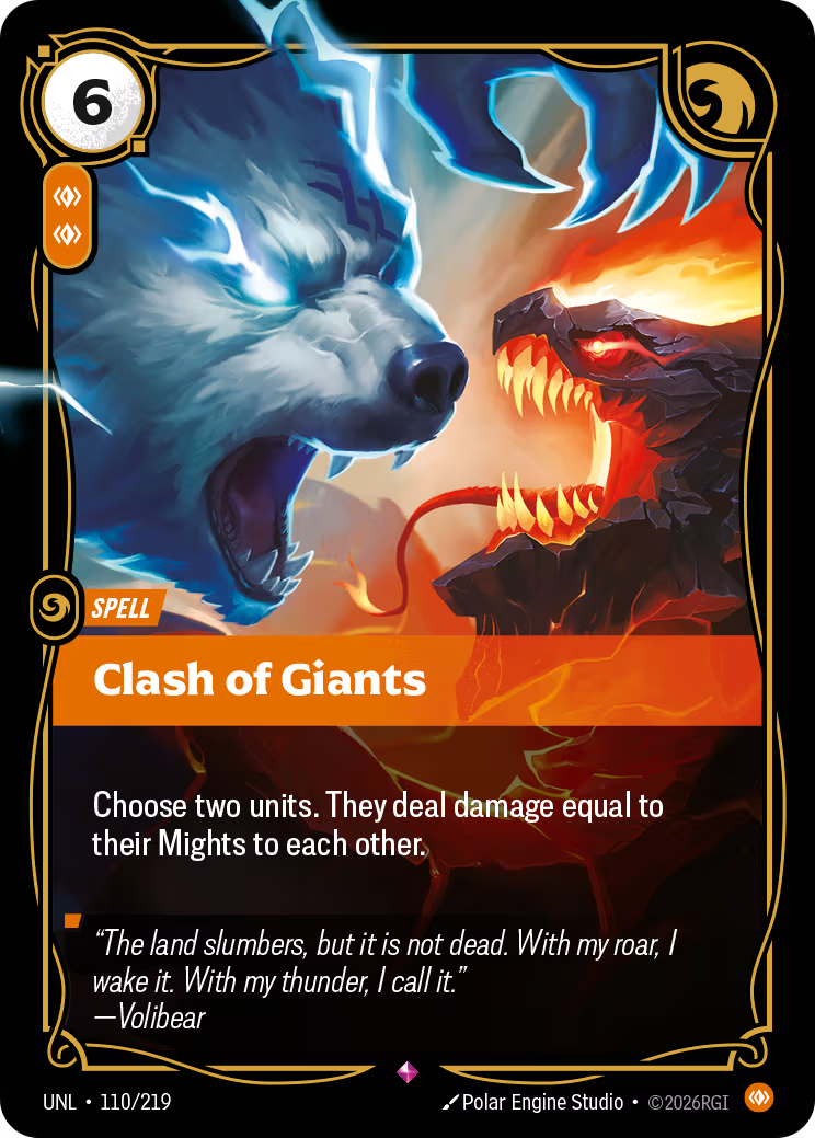110/219 Clash of Giants- Rare - Unleashed