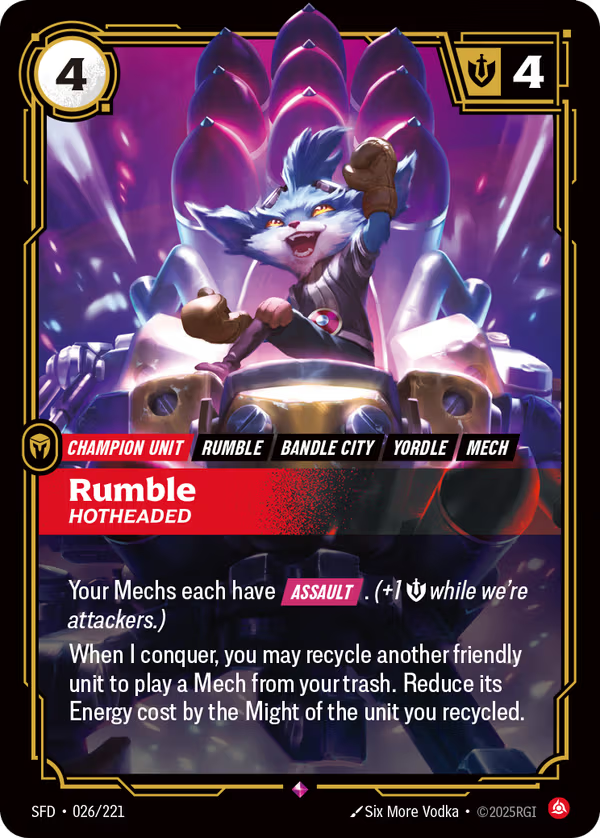 026/221 Rumble, Hotheaded - Rare - Spiritforged