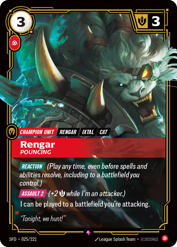 025/221 Rengar, Pouncing - Rare - Spiritforged