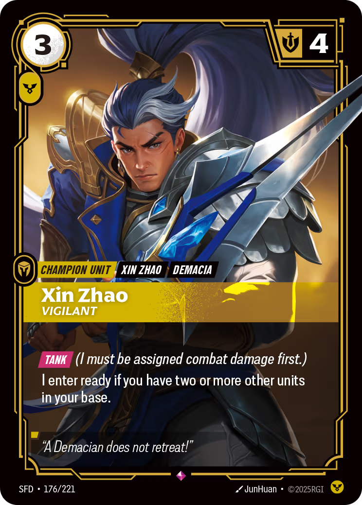 176/221 Xin Zhao, Vigilant - Rare - Spiritforged