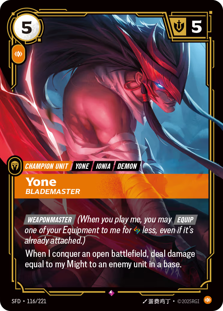 116/221 Yone, Blademaster - Rare - Spiritforged