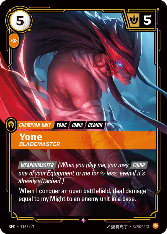 116/221 Yone, Blademaster - Rare - Spiritforged