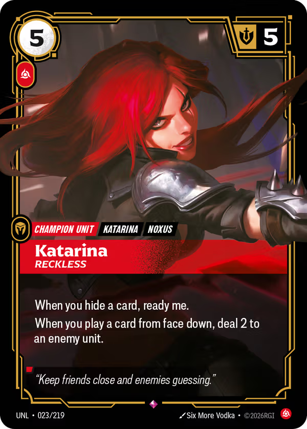 023/219 Katarina, Reckless - Rare - Unleashed