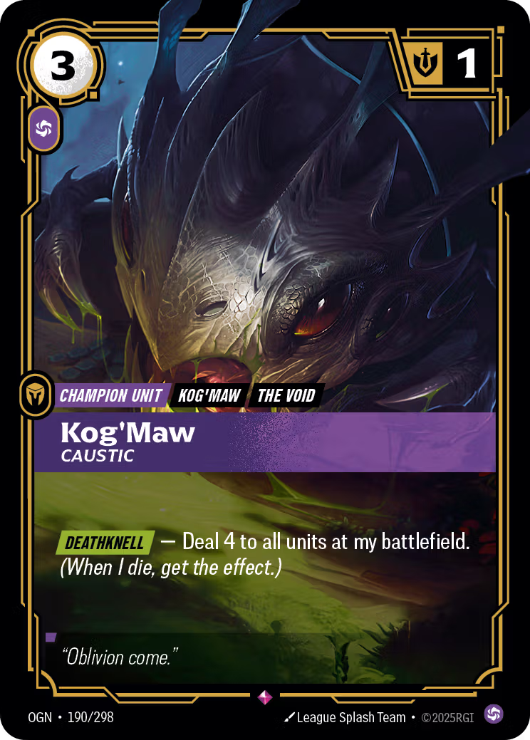 190/298 Kog'Maw, Caustic - Rare - Origins