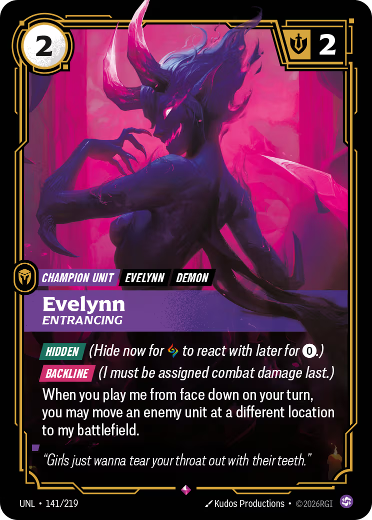 141/219 Evelynn, Entrancing - Rare - Unleashed