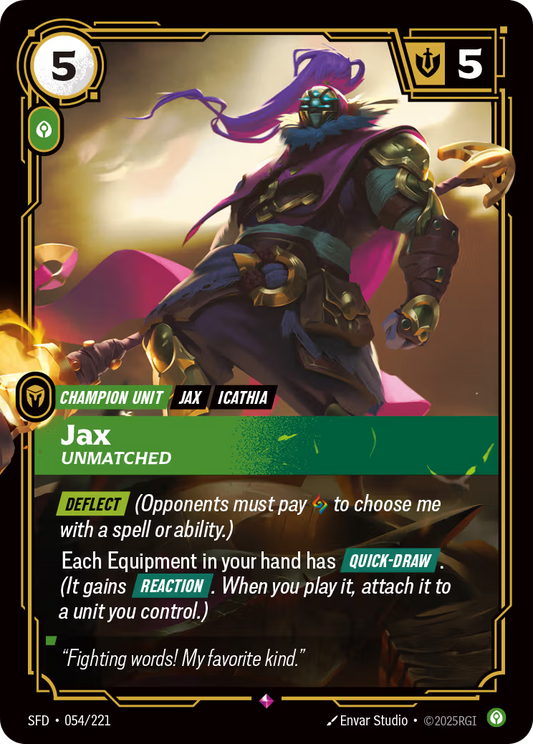 054/221 Jax, Unmatched - Rare - Spiritforged