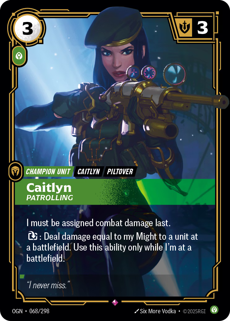 068/298 Caitlyn, Patrolling - Rare - Origins