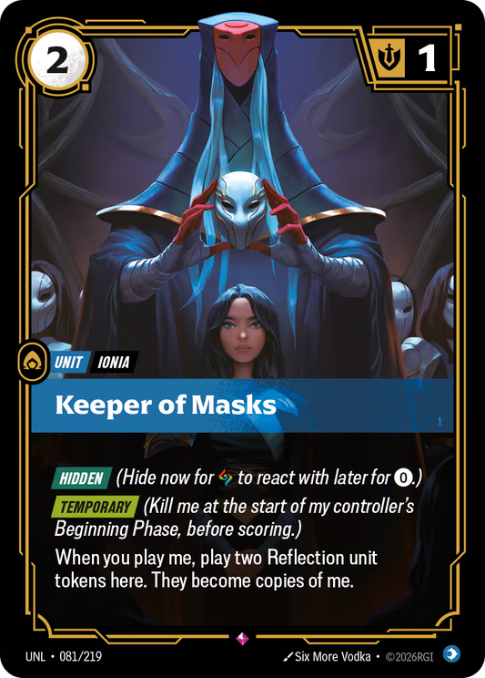 081/219 Keeper of Masks - Rare - Unleashed