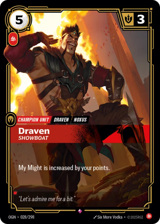 028/298 Draven, Showboat - Rare - Origins