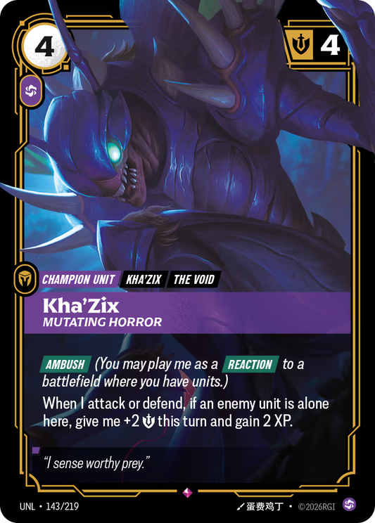 143/219 Kha'Zix, Mutating Horror - Rare - Unleashed