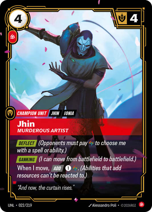 022/219 Jhin, Murderous Artist - Rare - Unleashed