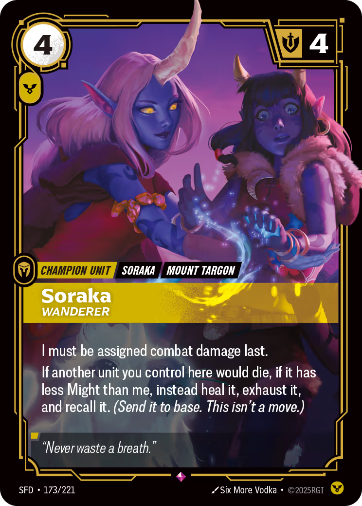173/221 Soraka, Wanderer - Rare - Spiritforged