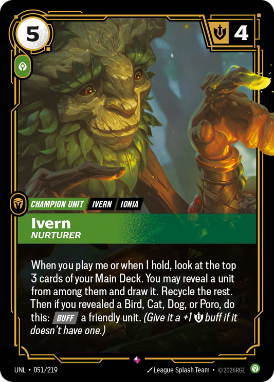 051/219 Ivern, Nurturer - Rare - Unleashed
