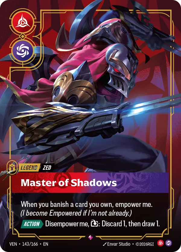 143/166 Zed - Master of Shadows - Legend - Vendetta