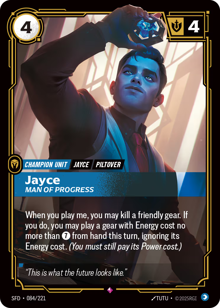 084/221 Jayce, Man of Progress - Rare - Spiritforged