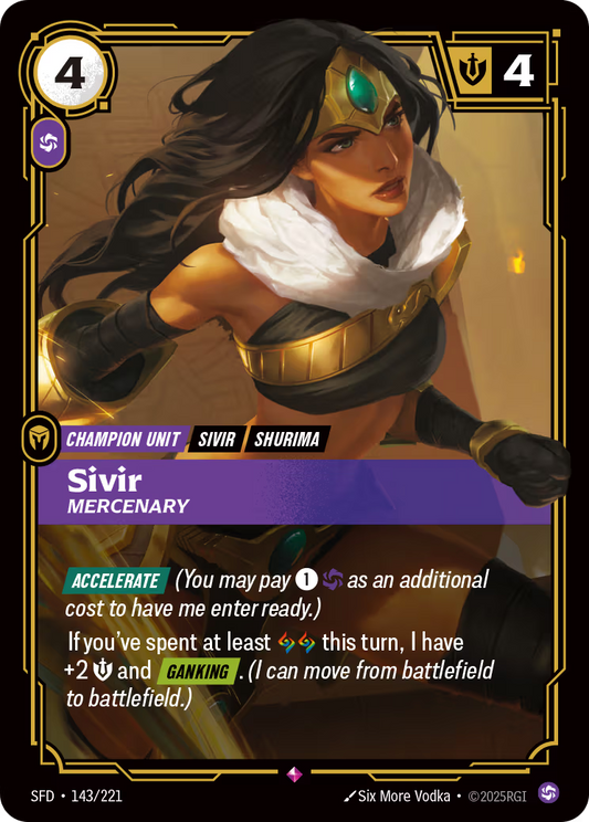 143/221 Sivir, Mercenary - Rare - Spiritforged