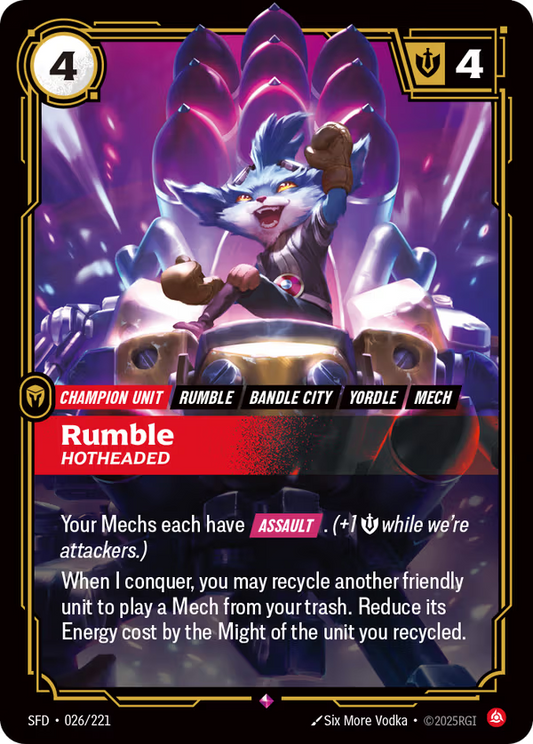 026/221 Rumble, Hotheaded - Rare - Spiritforged