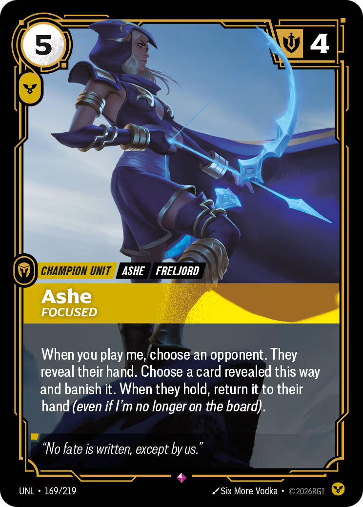 169/219 Ashe, Focused - Rare - Unleashed