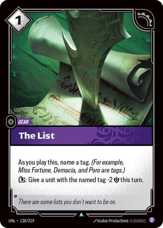 138/219 The List - Uncommon - Unleashed